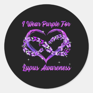 Lupus-Bewusstsein Ich trage Lila für Lupus-Bewusst Runder Aufkleber