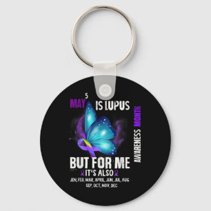 Lupus-Bewusstseins-Krieger Lila Band Schmetterling Schlüsselanhänger