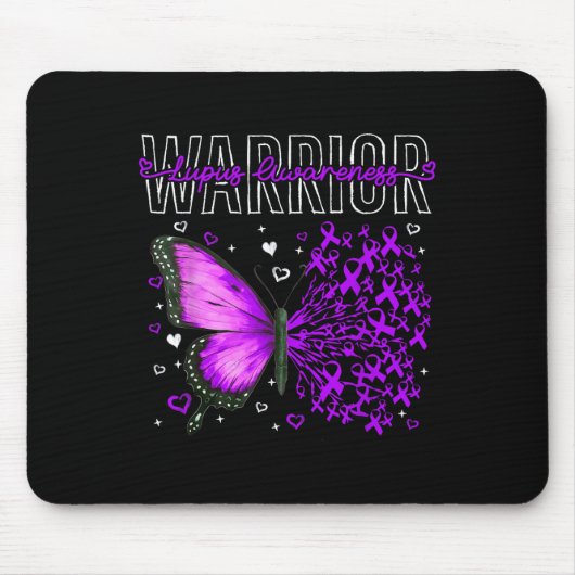 Lupus-Bewusstseins-Krieger Überlebender Lila Schme Mousepad (Vorne)