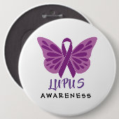 Lupus-Bewusstseins-lila Band-Schmetterling Button (Vorne & Hinten)