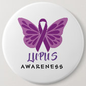Lupus-Bewusstseins-lila Band-Schmetterling Button (Vorderseite)