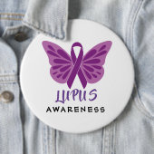 Lupus-Bewusstseins-lila Band-Schmetterling Button (Beispiel)