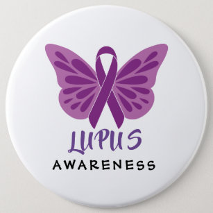 Lupus-Bewusstseins-lila Band-Schmetterling Button