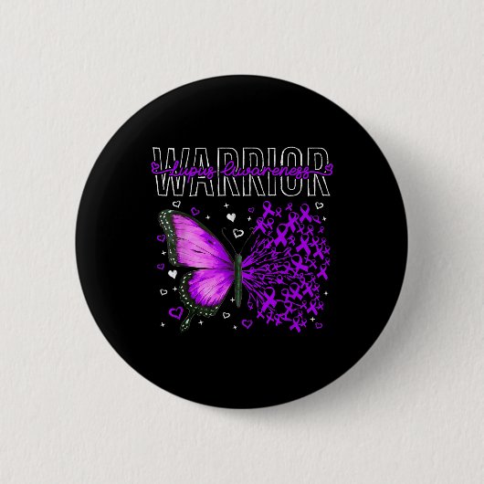 Lupus-Bewusstseins-Warrior-Überlebender Lila Schme Button (Vorderseite)