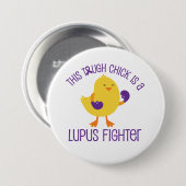 Lupus Disease Chick Fighter Awareness Support Butt Button (Vorne & Hinten)