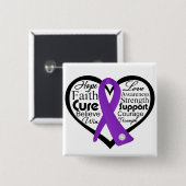 Lupus Heart Ribbon Collage Button (Vorne & Hinten)