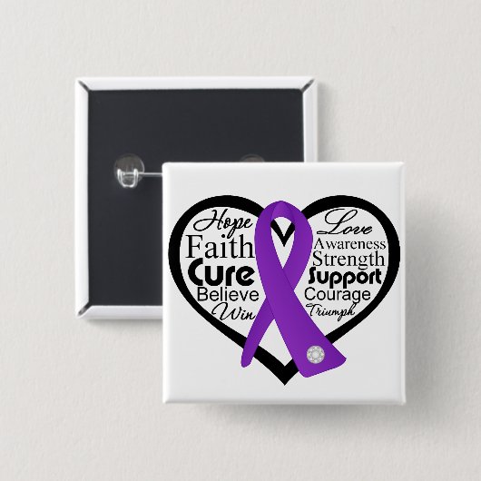 Lupus Heart Ribbon Collage Button (Vorne & Hinten)