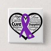 Lupus Heart Ribbon Collage Button (Vorderseite)