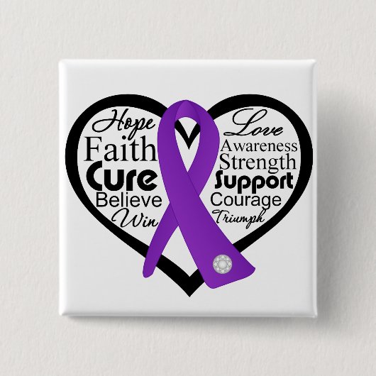 Lupus Heart Ribbon Collage Button (Vorderseite)