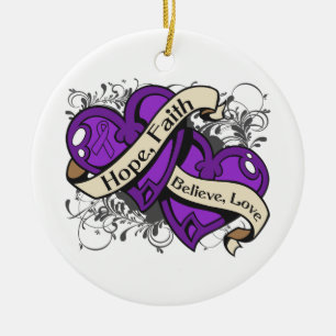 Lupus-Hoffnungs-Glauben-Doppelherzen Keramikornament