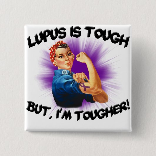 Lupus ist stark… Aber ich bin stärker Button (Vorderseite)