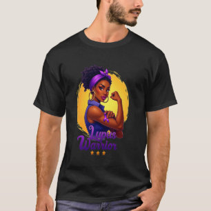 Lupus Krieger Afro Schwarze Frauen tragen Lila Ban T-Shirt