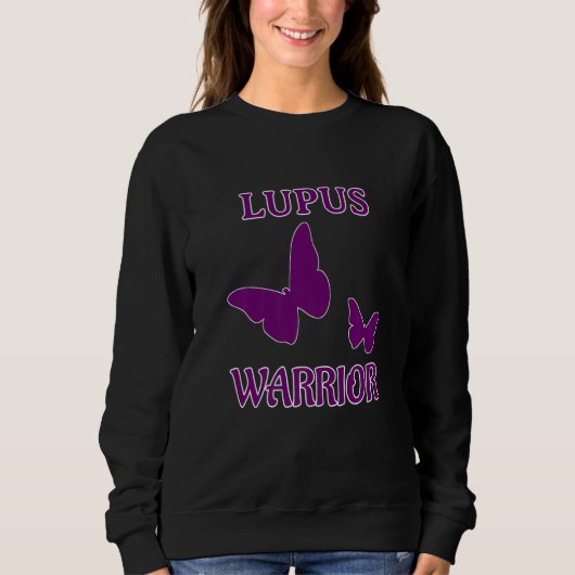 Lupus Krieger Lila Schmetterlinge Sweatshirt (Vorderseite)