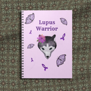 Lupus Krieger Wolf Purpurband Schmetterling Notizblock