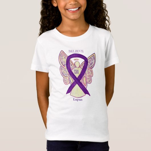 Lupus Lila Awareness Ribbon Angel Custom Shirt (Vorderseite)