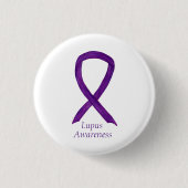 Lupus Lila Awareness Ribbon Custom Art Button (Vorderseite)