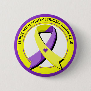 Lupus mit Endometriose-Bewusstseinsherz Button