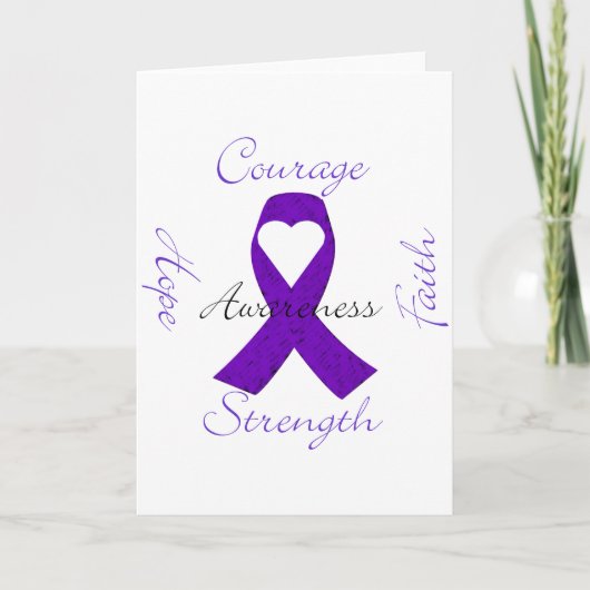 Lupus Pancreatic Thyroid purple ribbon awareness Karte (Vorderseite)