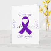 Lupus Pancreatic Thyroid purple ribbon awareness Karte (Gelbe Blume)