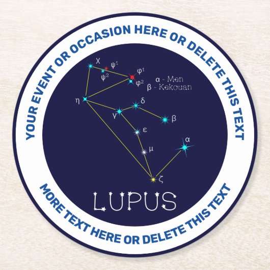 Lupus Runder Pappuntersetzer (Vorderseite)