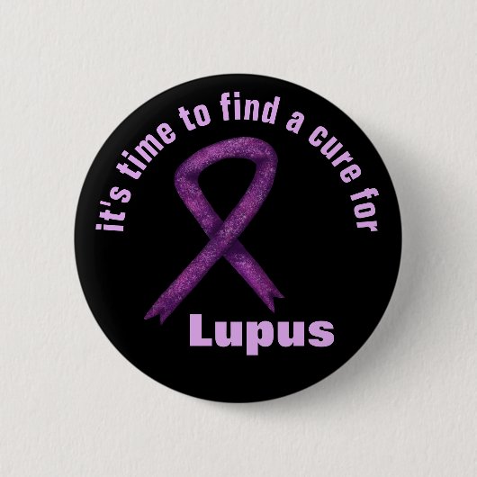 Lupus-Sensibilisierungsmonat / Lila, benutzerdefin Button (Vorderseite)