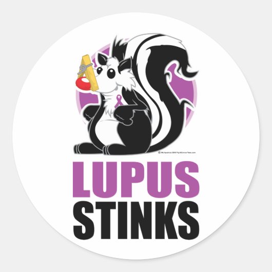 Lupus Stinks Runder Aufkleber (Vorderseite)