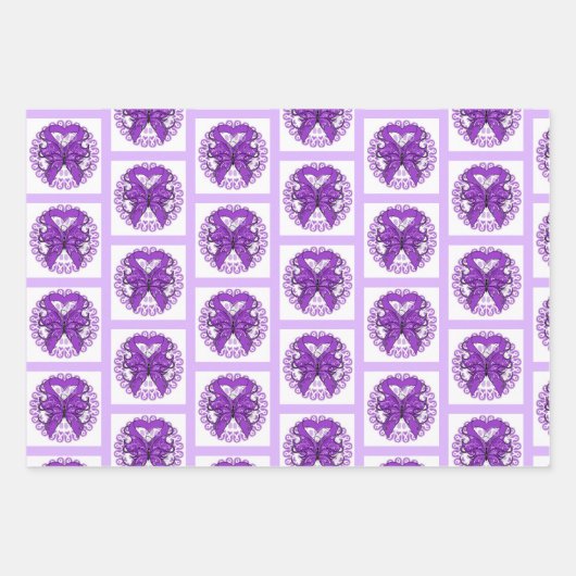 Lupus Support Wrapping Paper Gift Wrap Butterfly Geschenkpapier Set (Vorderseite)