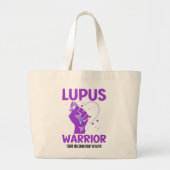 LUPUS WARRIOR Lila Aufklärungsmonat Jumbo Stoffbeutel (Vorne)