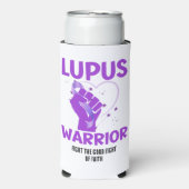 LUPUS WARRIOR Lila Aufklärungsmonat Selters Dosenkühler (Seltzer Vorderseite)