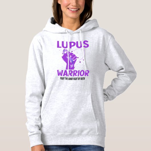 LUPUS WARRIOR Lila Band Aufklären Hoodie (Vorderseite)