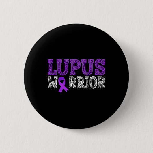 Lupus Warrior Lila Ribbon Lupus Sensibilisierungsm Button (Vorderseite)