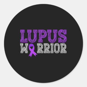 Lupus Warrior Lila Ribbon Lupus Sensibilisierungsm Runder Aufkleber