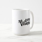 Lupus Warrior Mug – Hand-Lettered Wolf Quote Kaffeetasse (VorderseiteRechts)