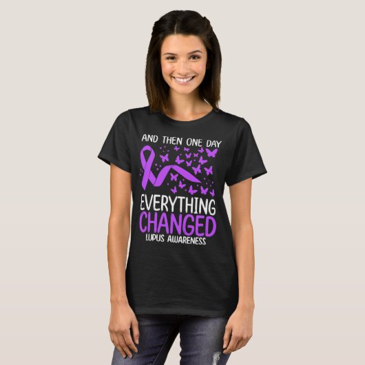 Lupus Warrior Ribbon Fighter Lupus Awareness T-Shirt (Vorne ganz)
