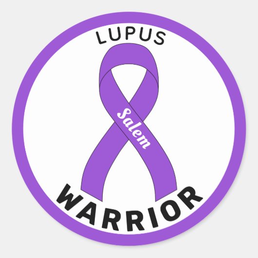 Lupus Warrior Ribbon White Round Sticker (Vorderseite)