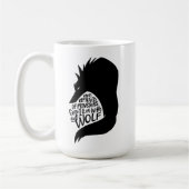 Lupus Warrior Tasse – handgeschriebener Wolf-Zitat (Links)