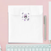 Lupus Warrior Wolf Lila Ribbon Butterfly Quadratischer Aufkleber