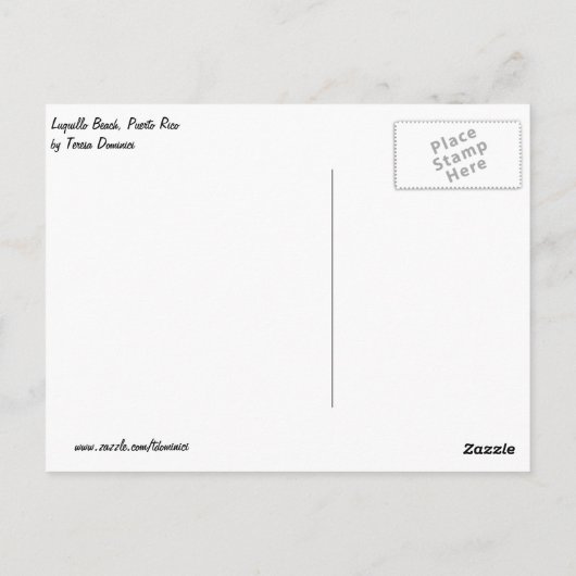 Luquillo Beach, Postkarte (Rückseite)