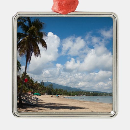 Luquillo Strand Puerto Rico Ornament Aus Metall (Vorne)