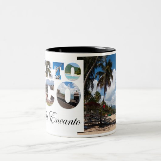 Luquillo Strand Puerto Rico Zweifarbige Tasse (Mittel)