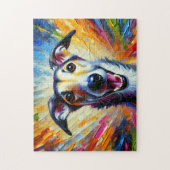 Lurcher Acryl-Kunst: Fawn Brindle Langhund Puzzle (Vertikal)