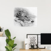 Lurcher Dog Portrait Poster (Heimbüro)