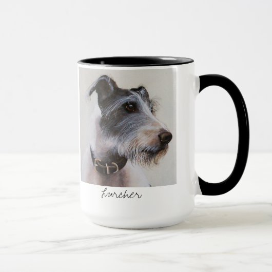 Lurcher-Hund in der Wasserfarbe-Tasse Tasse (Rechts)
