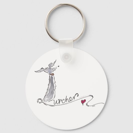 Lurcher Keyring Schlüsselanhänger (Vorderseite)