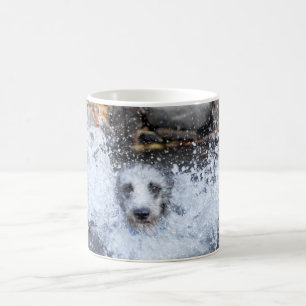 Lurcher-Schwimmen-Tasse  männlicher Lurcher-Hund Kaffeetasse