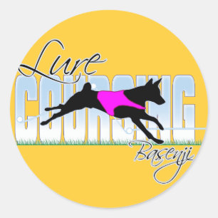 Lure Coursing Basenji Runder Aufkleber