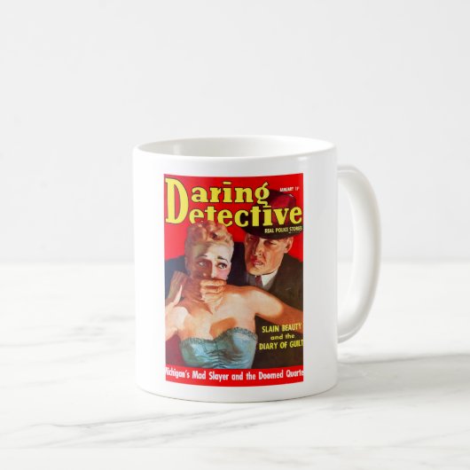LURID DETECTIVE MAG COVER DER 40ER Jahre Kaffeetasse (VorderseiteRechts)