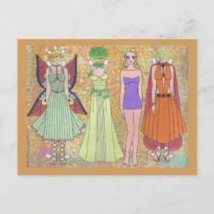 Luriel die Woodland Elf Paper Doll Postkarte