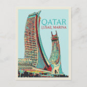 Lusail Marina Gebäude Illustration Katar Postcar Postkarte (Vorderseite)