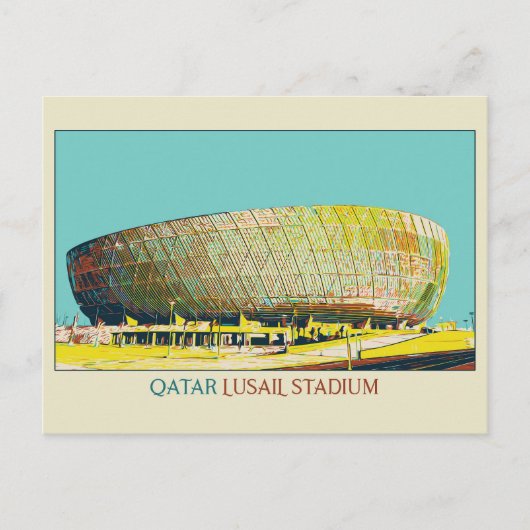 Lusail Stadium Architektur Illustration Katar Pos Postkarte (Vorderseite)